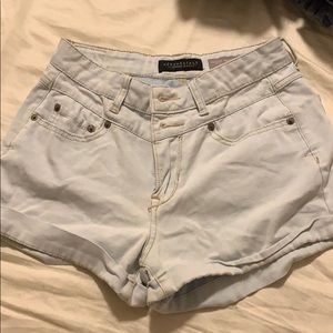 Light wash high waisted jean shorts